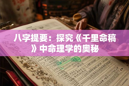 八字提要：探究《千里命稿》中命理学的奥秘