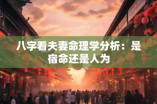 八字看夫妻命理学分析：是宿命还是人为