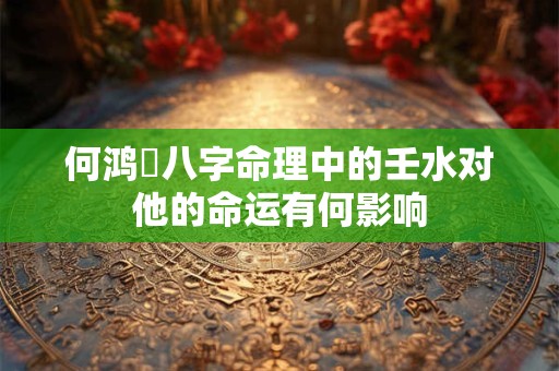 何鸿燊八字命理中的壬水对他的命运有何影响