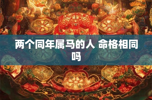 两个同年属马的人 命格相同吗