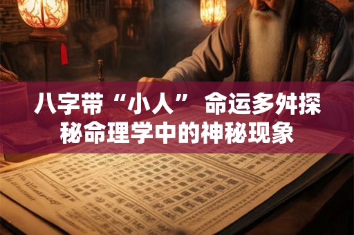 八字带“小人” 命运多舛探秘命理学中的神秘现象