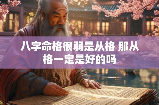 八字命格很弱是从格 那从格一定是好的吗