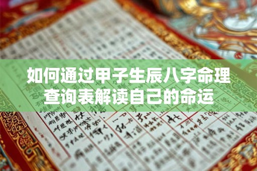 如何通过甲子生辰八字命理查询表解读自己的命运