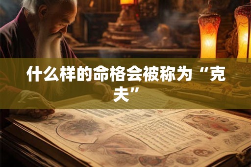 什么样的命格会被称为“克夫”