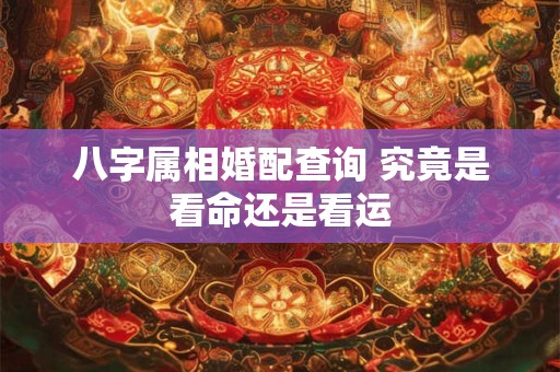 八字属相婚配查询 究竟是看命还是看运