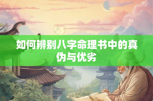 如何辨别八字命理书中的真伪与优劣