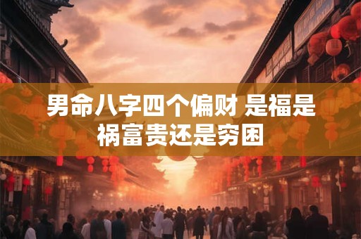 男命八字四个偏财 是福是祸富贵还是穷困