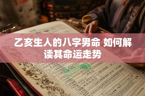 乙亥生人的八字男命 如何解读其命运走势
