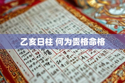 乙亥日柱 何为贵格命格