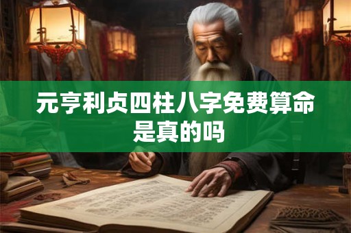 元亨利贞四柱八字免费算命 是真的吗