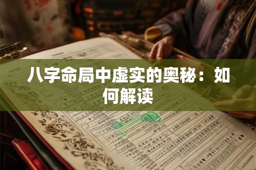 八字命局中虚实的奥秘：如何解读