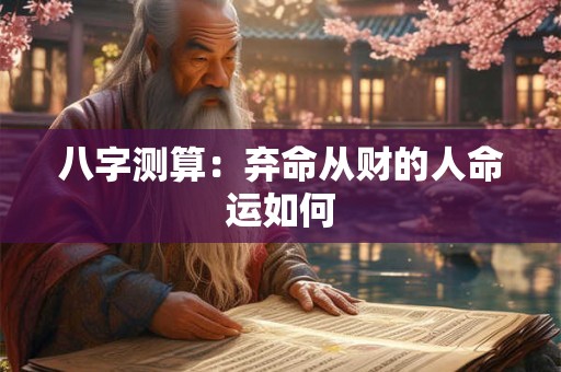 八字测算：弃命从财的人命运如何