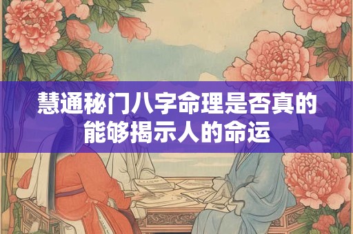 慧通秘门八字命理是否真的能够揭示人的命运