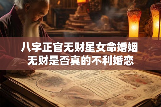 八字正官无财星女命婚姻 无财是否真的不利婚恋