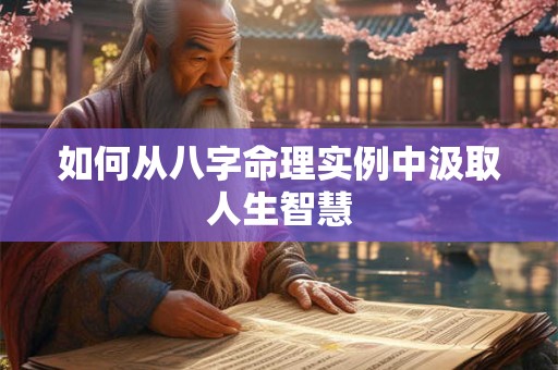如何从八字命理实例中汲取人生智慧