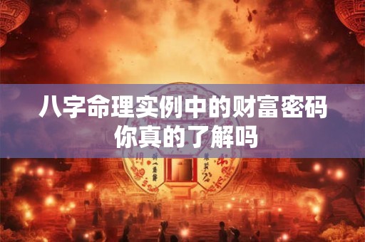 八字命理实例中的财富密码 你真的了解吗
