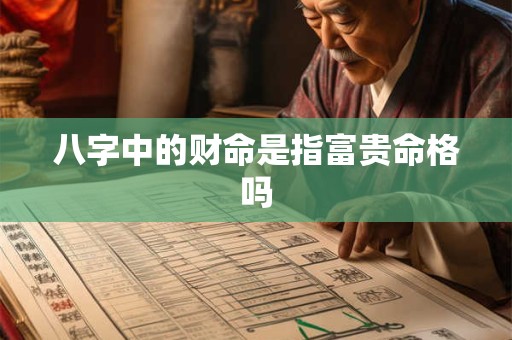 八字中的财命是指富贵命格吗