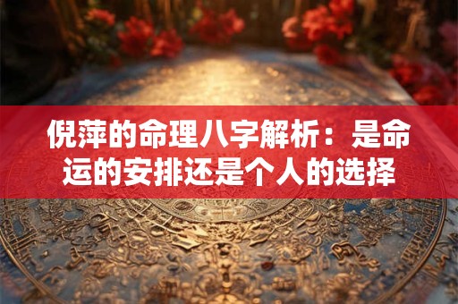 倪萍的命理八字解析：是命运的安排还是个人的选择