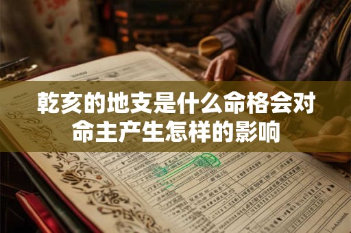 乾亥的地支是什么命格会对命主产生怎样的影响