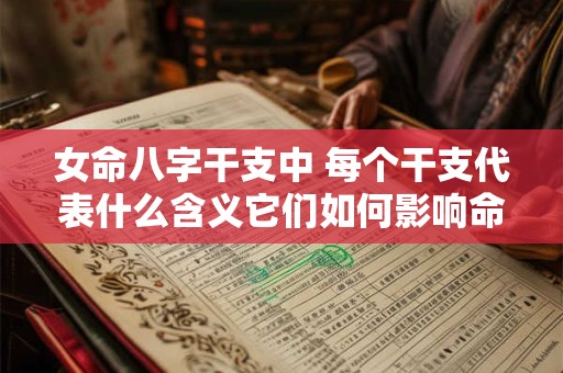 女命八字干支中 每个干支代表什么含义它们如何影响命运
