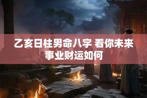 乙亥日柱男命八字 看你未来事业财运如何