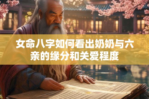 女命八字如何看出奶奶与六亲的缘分和关爱程度