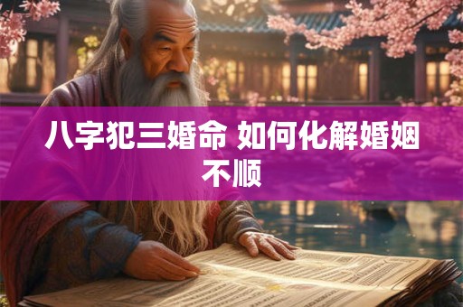 八字犯三婚命 如何化解婚姻不顺