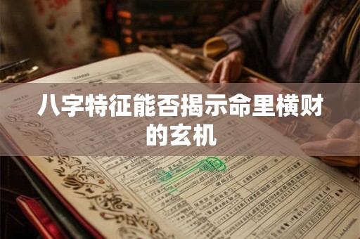 八字特征能否揭示命里横财的玄机
