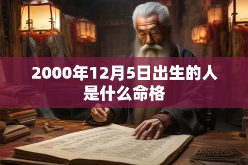 2000年12月5日出生的人是什么命格