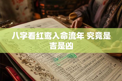八字看红鸾入命流年 究竟是吉是凶