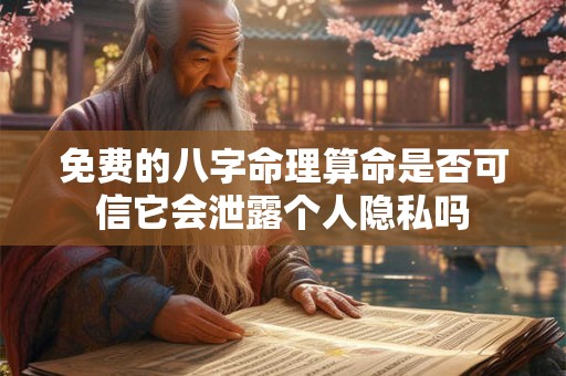 免费的八字命理算命是否可信它会泄露个人隐私吗