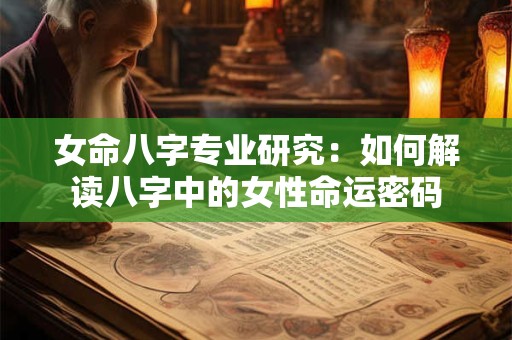 女命八字专业研究：如何解读八字中的女性命运密码