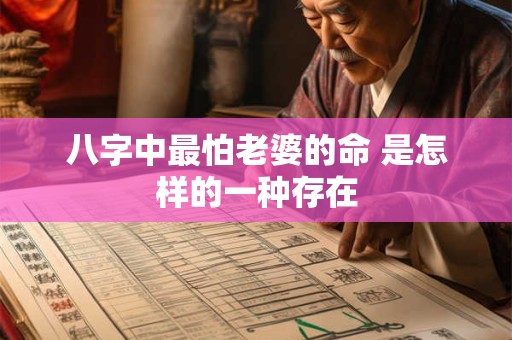 八字中最怕老婆的命 是怎样的一种存在