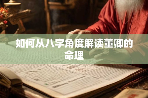 如何从八字角度解读董卿的命理