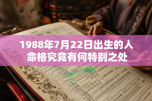 1988年7月22日出生的人 命格究竟有何特别之处