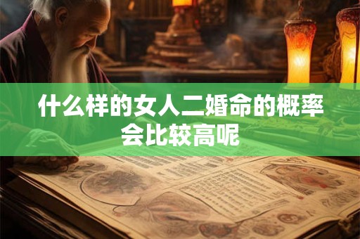 什么样的女人二婚命的概率会比较高呢