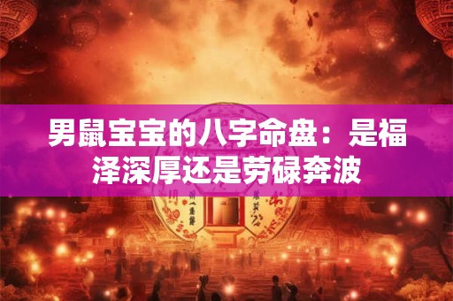 男鼠宝宝的八字命盘：是福泽深厚还是劳碌奔波