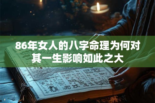 86年女人的八字命理为何对其一生影响如此之大