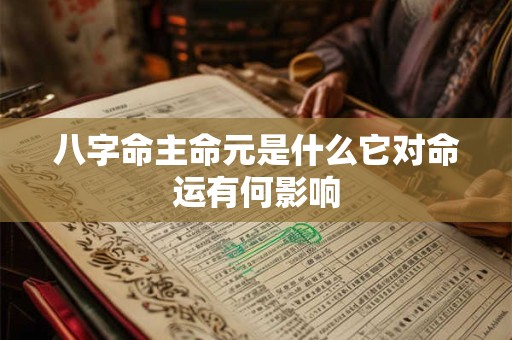八字命主命元是什么它对命运有何影响