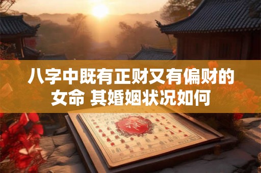 八字中既有正财又有偏财的女命 其婚姻状况如何