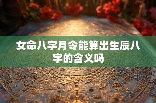 女命八字月令能算出生辰八字的含义吗