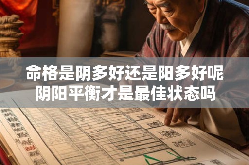 命格是阴多好还是阳多好呢阴阳平衡才是最佳状态吗