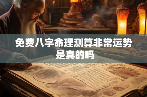 免费八字命理测算非常运势 是真的吗
