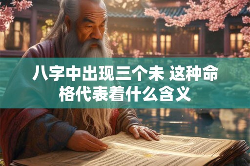 八字中出现三个未 这种命格代表着什么含义