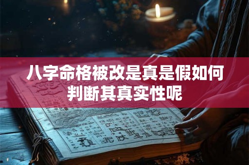八字命格被改是真是假如何判断其真实性呢