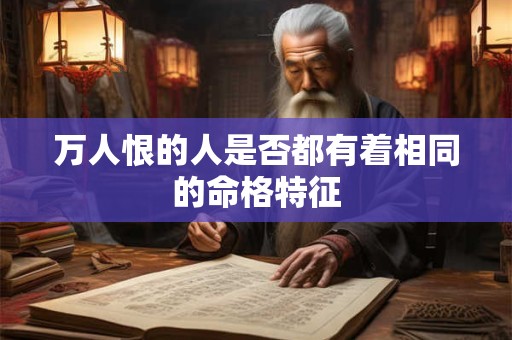 万人恨的人是否都有着相同的命格特征