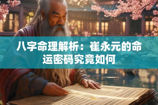 八字命理解析：崔永元的命运密码究竟如何