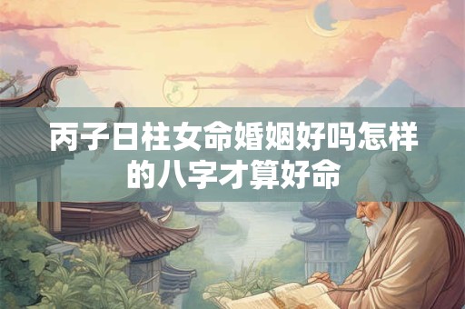 丙子日柱女命婚姻好吗怎样的八字才算好命