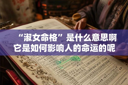 “淑女命格”是什么意思啊它是如何影响人的命运的呢