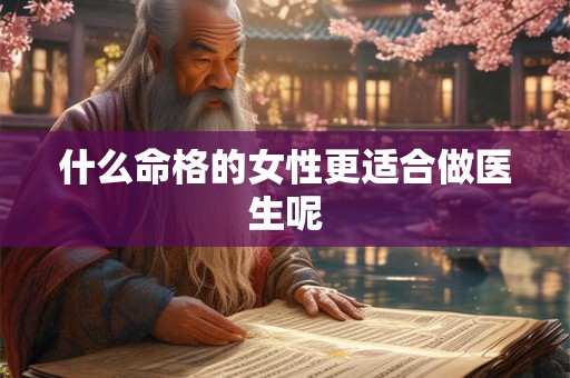 什么命格的女性更适合做医生呢